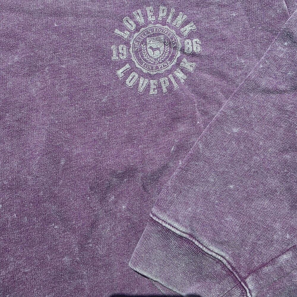 PINK Sweatshirt Faded Purple Distressed LOVEPINK 1986 XL Comfy Pastel Casual - Picture 2 of 6